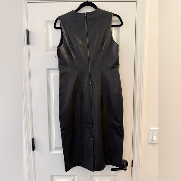NWT Spanx‎ Faux Leather Sheath Dress Black Sleeveless Medium - Picture 9 of 11